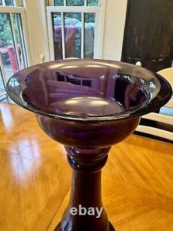 Vintage Murano Large Deep Purple/Amethyst Glass Candleholder