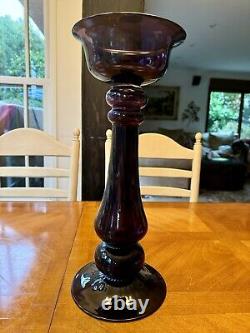 Vintage Murano Large Deep Purple/Amethyst Glass Candleholder