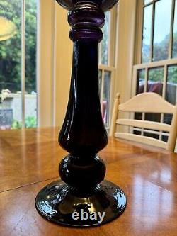 Vintage Murano Large Deep Purple/Amethyst Glass Candleholder