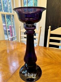 Vintage Murano Large Deep Purple/Amethyst Glass Candleholder