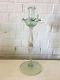 Vintage Murano Venetian Art Glass Tall Candle Stick Candle Holder With Gold Flecks