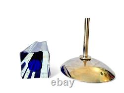 Vintage Murano Venini Candelboi Set of Three Glass Candle Holders