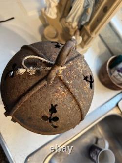 Vintage Outdoor Candle Holder Hanging Metal Stained Glass