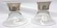 Vintage Pair Allan Adler Sterling Silver Glass Candle Holders/dessert Dish
