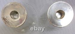 Vintage Pair ALLAN ADLER Sterling Silver Glass Candle Holders/Dessert Dish