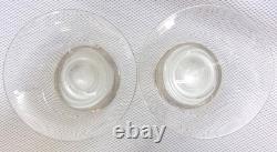 Vintage Pair ALLAN ADLER Sterling Silver Glass Candle Holders/Dessert Dish