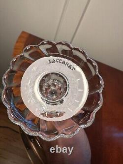 Vintage Pair BACCARAT CRYSTAL Bambous Swirl Heavy 9 Candlesticks Candle Holders