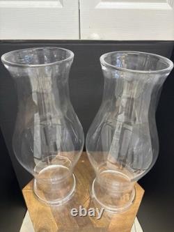 Vintage Pair Blenko Hurricane Candle Holders CW-10 Colonial Williamsburg