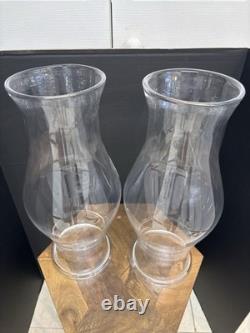 Vintage Pair Blenko Hurricane Candle Holders CW-10 Colonial Williamsburg