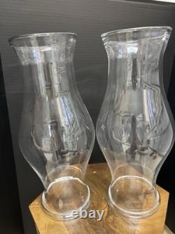 Vintage Pair Blenko Hurricane Candle Holders CW-10 Colonial Williamsburg
