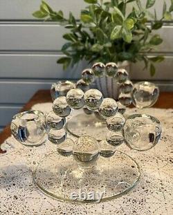 Vintage Pair Imperial Glass Candlewick Candle Holders Clear