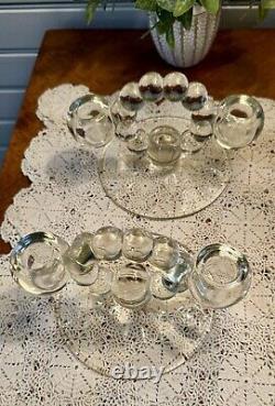 Vintage Pair Imperial Glass Candlewick Candle Holders Clear