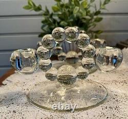 Vintage Pair Imperial Glass Candlewick Candle Holders Clear