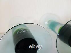 Vintage Pair NUUTAJARVI KERTTU NURMINEN Finland ART GLASS CANDLE HOLDERS Signed