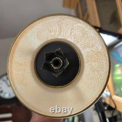 Vintage Pair Ornate Vintage Tapered Candle Holders Metal Glass Patina 9.5 Tall