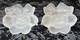 Vintage Pair Of Lalique France Crystal Glass Three Anemones Candle Stick Holders