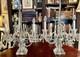 Vintage Pair Of Large Regency Style Electrified Crystal Candelabrum