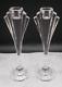 Vintage Pair Of Tall 8.5 Inches Art Deco Glass Candle Holders