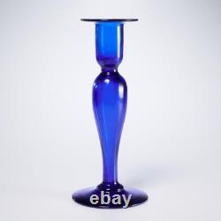 Vintage Pairpoint Cobalt Blue Glass Candlesticks Pair 2 pc Lot 9h Vintage Pairpoint Cobalt Blue Glass Candlesticks Pair 2 pc Lot 9h