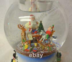Vintage Partylite Christmas Santa Elf Musical Animated Snow Globe Candle Holder