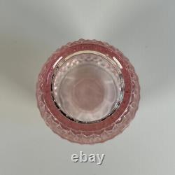 Vintage Pink Peach Indiana Glass Diamond Point Fairy Lamp Light Candle Holder