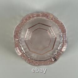 Vintage Pink Peach Indiana Glass Diamond Point Fairy Lamp Light Candle Holder