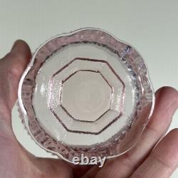 Vintage Pink Peach Indiana Glass Diamond Point Fairy Lamp Light Candle Holder
