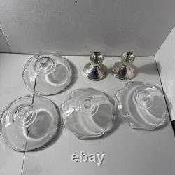 Vintage Preisner 26 Sterling Silver Weighted Candle Holders With Extra Glass
