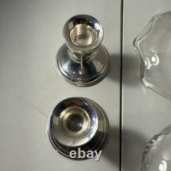 Vintage Preisner 26 Sterling Silver Weighted Candle Holders With Extra Glass