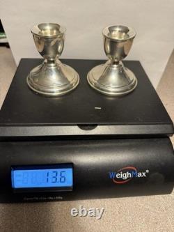 Vintage Preisner 26 Sterling Silver Weighted Candle Holders With Extra Glass