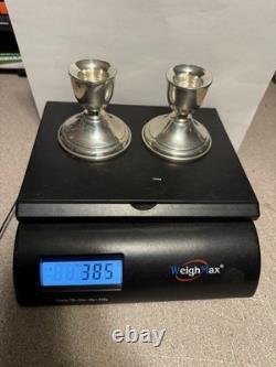 Vintage Preisner 26 Sterling Silver Weighted Candle Holders With Extra Glass