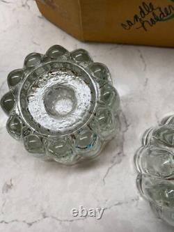 Vintage Princess House 486 Crystal Glass Round Scalloped Candle Holders Pair