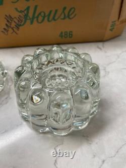 Vintage Princess House 486 Crystal Glass Round Scalloped Candle Holders Pair