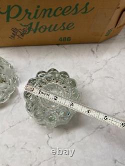 Vintage Princess House 486 Crystal Glass Round Scalloped Candle Holders Pair