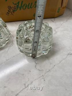 Vintage Princess House 486 Crystal Glass Round Scalloped Candle Holders Pair