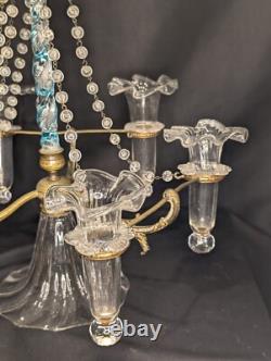 Vintage Prism Glass Candelabra 21 Tall