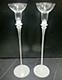 Vintage Sasaki Crystal 24% Lead Japan Glass Stem Vessel Candle Holders 14'