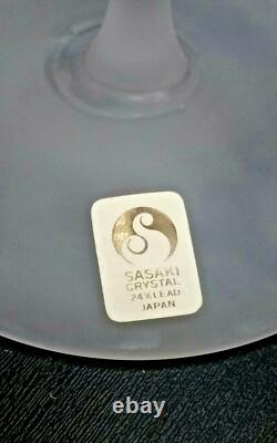 Vintage Sasaki Crystal 24% Lead Japan Glass Stem Vessel Candle Holders 14'