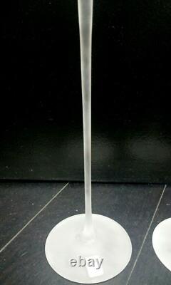 Vintage Sasaki Crystal 24% Lead Japan Glass Stem Vessel Candle Holders 14'