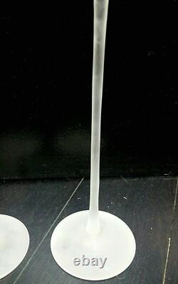 Vintage Sasaki Crystal 24% Lead Japan Glass Stem Vessel Candle Holders 14'