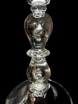 Vintage Teardrop Art Glass Clear Crystal Candlestick Holders 8 Tall Set Of 2