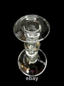 Vintage Teardrop Art Glass Clear Crystal Candlestick Holders 8 Tall Set Of 2