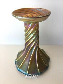 Vintage Tiffany Favrile Twisted Art Glass Candlestick and Lamp Base