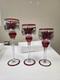Vintage Trim A Home Pointsettia Goblet Candle Holders Set Of 3 Christmas