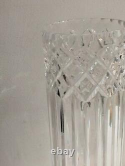 Vintage Two Piece Crystal Hurricane Style Candle Holder/Vase Intaglio Design