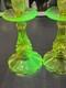 Vintage Uranium Glass Candlestick Holders