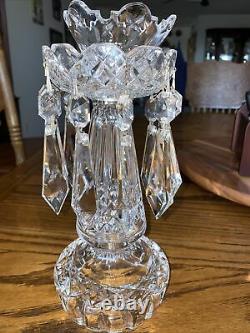 Vintage WATERFORD CRYSTAL C1 CANDELABRA CANDLESTICK HOLDERS BOBECHE 10 PRISMS