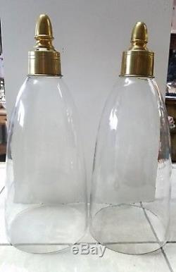 Vintage WILLIAMSBURG RESTORATION Brass GLASS Wall SCONCE CANDLE HOLDERS
