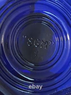 Vintage Westmoreland Cobalt Glass Dolphin Koi Fish Candle Holders 9 3/8 Inch