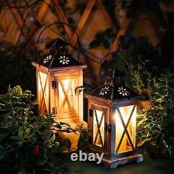 Vintage Wood Lantern Rustic Distressed Floor Candle Holder Lantern Decorati